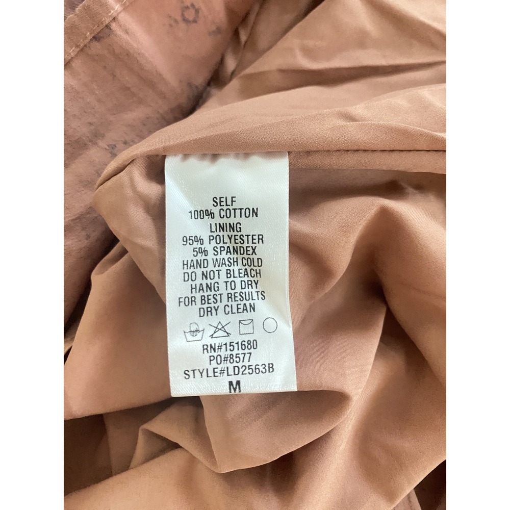 NEW Storia Floral Brown Ruffle Midi Dress Women Sz M 100% Cotton Cottagecore - Picture 15 of 15